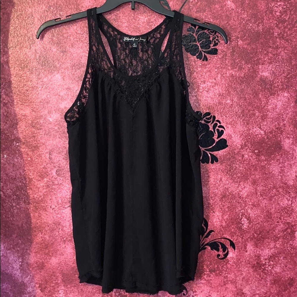 Elizabeth and James black pink blouse